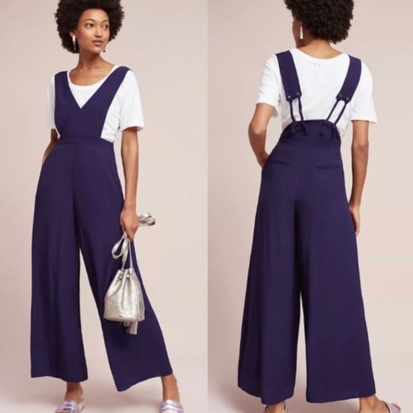 Anthropologie x Maeve Souxanne Apron Wide Leg Jumpsuit 0 - Picture 1 of 12